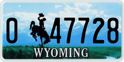 WY license plate 047728