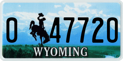 WY license plate 04772O