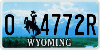 WY license plate 04772R