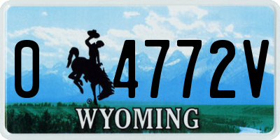 WY license plate 04772V