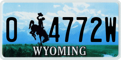 WY license plate 04772W