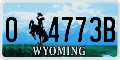 WY license plate 04773B
