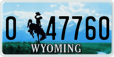 WY license plate 047760