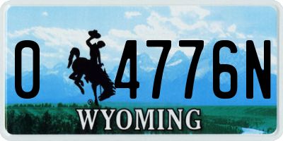 WY license plate 04776N