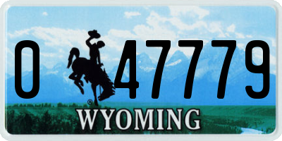 WY license plate 047779