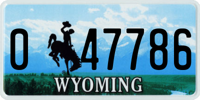 WY license plate 047786