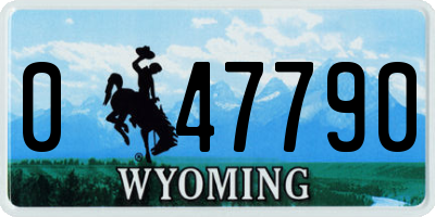 WY license plate 047790