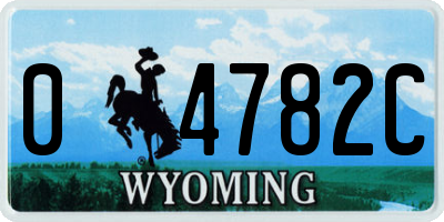 WY license plate 04782C