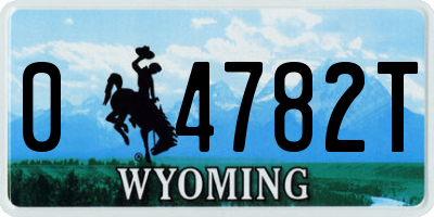 WY license plate 04782T