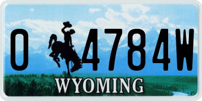 WY license plate 04784W