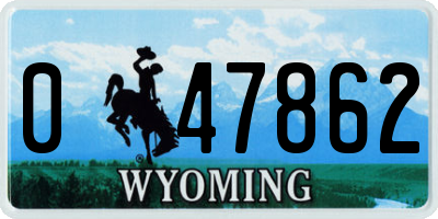WY license plate 047862