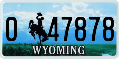 WY license plate 047878