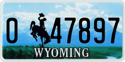WY license plate 047897