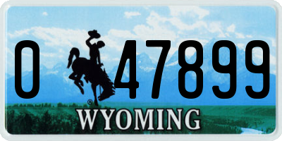 WY license plate 047899