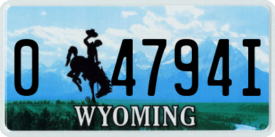 WY license plate 04794I