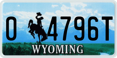WY license plate 04796T