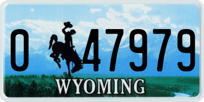 WY license plate 047979
