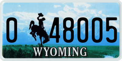 WY license plate 048005
