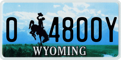 WY license plate 04800Y