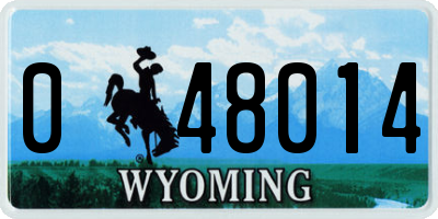 WY license plate 048014