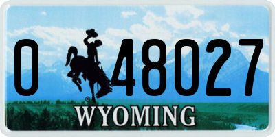 WY license plate 048027