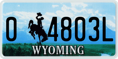 WY license plate 04803L