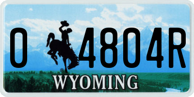 WY license plate 04804R