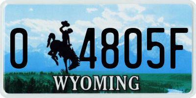 WY license plate 04805F