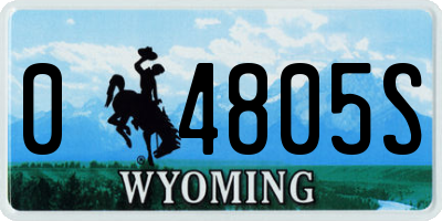 WY license plate 04805S