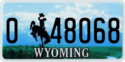 WY license plate 048068