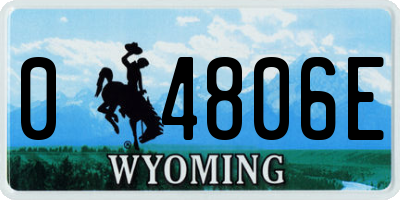 WY license plate 04806E