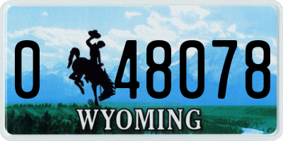 WY license plate 048078