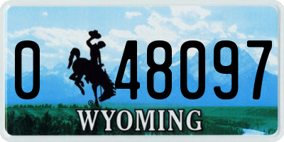 WY license plate 048097