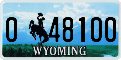 WY license plate 048100