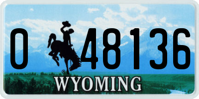 WY license plate 048136