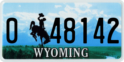 WY license plate 048142
