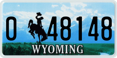 WY license plate 048148