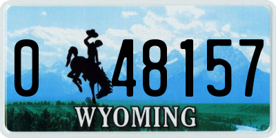 WY license plate 048157