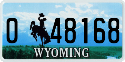 WY license plate 048168