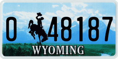 WY license plate 048187