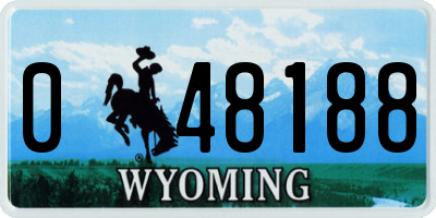 WY license plate 048188