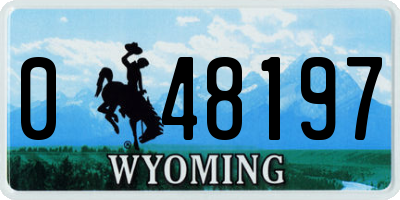 WY license plate 048197