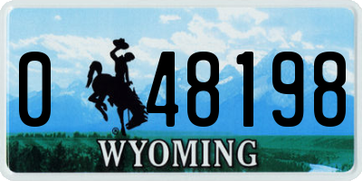 WY license plate 048198