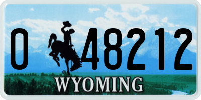 WY license plate 048212