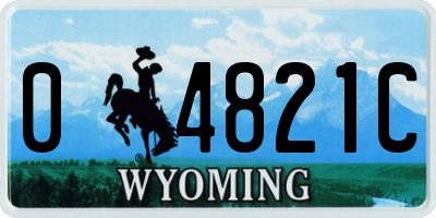 WY license plate 04821C