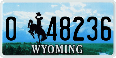 WY license plate 048236