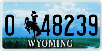 WY license plate 048239
