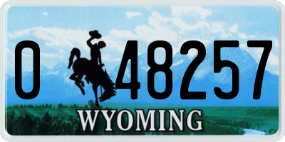 WY license plate 048257