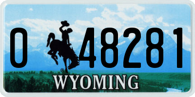 WY license plate 048281