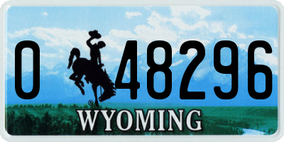 WY license plate 048296